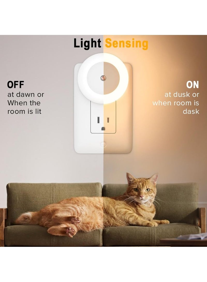 6 piece led night light plug in wall with smart light sensor good for sleep children light for hallway toddler beds stairs warm white - Image 3